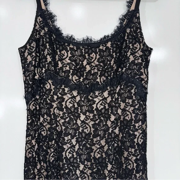 Diane Von Furstenberg Olivia Black And Nude Floral Lace - Picture 4 of 13